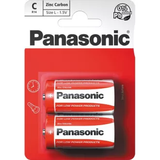 PANASONIC Zinkouhlíkové baterie Red Zinc R14RZ/2BP EU C 1, 5V (Blistr 2ks) PANASONIC Zinkouhlíkové baterie Red Zinc R14RZ/2BP EU C 1, 5V (Blistr 2ks)