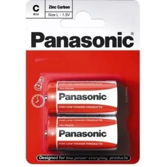 PANASONIC Zinkouhlíkové baterie Red Zinc R14RZ/2BP EU C 1, 5V (Blistr 2ks) PANASONIC Zinkouhlíkové baterie Red Zinc R14RZ/2BP EU C 1, 5V (Blistr 2ks)