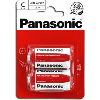 PANASONIC Zinkouhlíkové baterie Red Zinc R14RZ/2BP EU C 1, 5V (Blistr 2ks) PANASONIC Zinkouhlíkové baterie Red Zinc R14RZ/2BP EU C 1, 5V (Blistr 2ks)