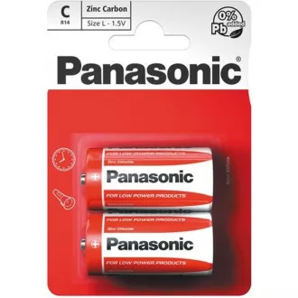 PANASONIC Zinkouhlíkové baterie Red Zinc R14RZ/2BP EU C 1, 5V (Blistr 2ks) PANASONIC Zinkouhlíkové baterie Red Zinc R14RZ/2BP EU C 1, 5V (Blistr 2ks)