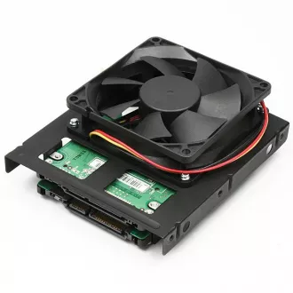 AXAGON RHD-225, kovový rámeček pro 2x 2.5" HDD/SSD do 3.5" pozice, montáž ventilátoru AXAGON RHD-225, kovový rámeček pro 2x 2.5" HDD/SSD do 3.5" pozice, montáž ventilátoru