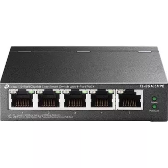 TP-Link Easy Smart switch TL-SG105MPE (5xGbE, 4xPoE+, 120W, fanless) TP-Link Easy Smart switch TL-SG105MPE (5xGbE, 4xPoE+, 120W, fanless)