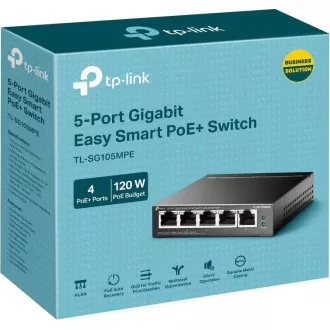 TP-Link Easy Smart switch TL-SG105MPE (5xGbE, 4xPoE+, 120W, fanless) TP-Link Easy Smart switch TL-SG105MPE (5xGbE, 4xPoE+, 120W, fanless)