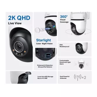 TP-Link Tapo C520WS venkovní-outdoor kamera, (4MP, 2K QHD 1440p, WiFi, IR 30m, microSD card) TP-Link Tapo C520WS venkovní-outdoor kamera, (4MP, 2K QHD 1440p, WiFi, IR 30m, microSD card)