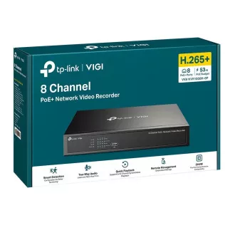 TP-Link VIGI NVR1008H-8P v1.2 (P/N:1775500035), videorekordér, 8 channels, 8xPoE, 1x100Mb/s LAN, 1xVGA, 1xHDMI, 2xUSB2.0