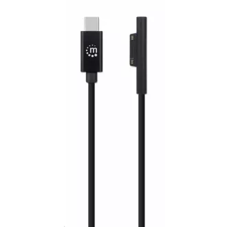 Manhattan nabíjecí kabel, Surface Connect to USB-C Charging Cable (M/M), 15 V / 3 A, 1.8m, černá Manhattan nabíjecí kabel, Surface Connect to USB-C Charging Cable (M/M), 15 V / 3 A, 1.8m, černá