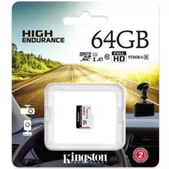 Kingston MicroSDXC karta 64GB microSD XC High Endurance, 95R Class 10 UHS-I U1 Kingston MicroSDXC karta 64GB microSD XC High Endurance, 95R Class 10 UHS-I U1