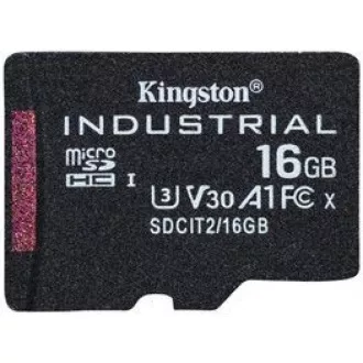 Kingston MicroSDHC karta 16GB Industrial C10 A1 pSLC Card Single Pack Kingston MicroSDHC karta 16GB Industrial C10 A1 pSLC Card Single Pack
