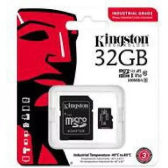 Kingston MicroSDHC karta 32GB Industrial C10 A1 pSLC Card + SD Adapter Kingston MicroSDHC karta 32GB Industrial C10 A1 pSLC Card + SD Adapter