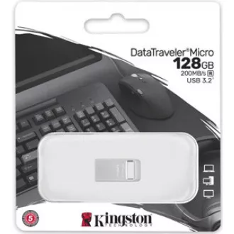 Kingston Flash Disk 128GB DataTraveler Micro 200MB/s Metal USB 3.2 Gen 1