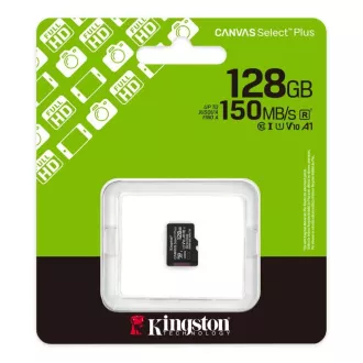 Kingston MicroSDXC karta 128GB Canvas Select Plus, U1, V10, A1 Kingston MicroSDXC karta 128GB Canvas Select Plus, U1, V10, A1