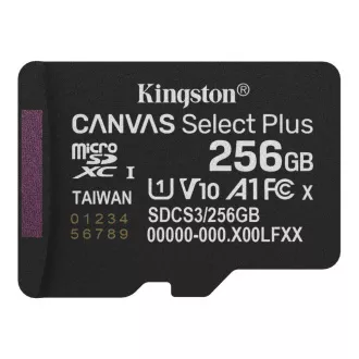 Kingston MicroSDXC karta 256GB Canvas Select Plus, U1, V10, A1 Kingston MicroSDXC karta 256GB Canvas Select Plus, U1, V10, A1