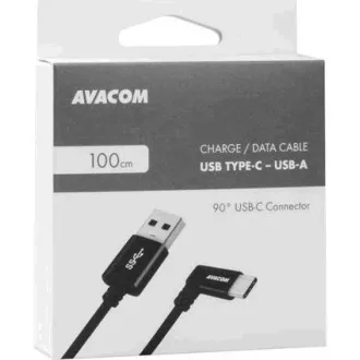 Datový a nabíjecí kabel USB - USB Type-C, 100cm, konektor v úhlu 90°, černý Datový a nabíjecí kabel USB - USB Type-C, 100cm, konektor v úhlu 90°, černý
