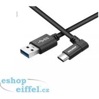 Datový a nabíjecí kabel USB - USB Type-C, 100cm, konektor v úhlu 90°, černý Datový a nabíjecí kabel USB - USB Type-C, 100cm, konektor v úhlu 90°, černý