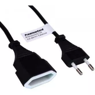 PREMIUMCORD Kabel síťový 230V, prodlužovací dvojvidlice, 5m