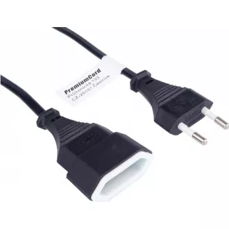 PREMIUMCORD Kabel síťový 230V, prodlužovací dvojvidlice, 5m