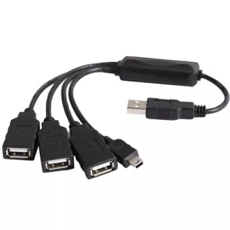 PremiumCord USB2.0 HUB 4-portový Black cable PremiumCord USB2.0 HUB 4-portový Black cable