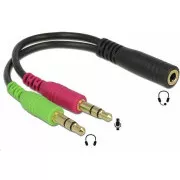 PREMIUMCORD Adaptér 4pólový jack3, 5mm pro sluchátka a mikrofon, 30cm