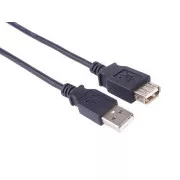 PremiumCord kabel prodlužovací USB 2.0, A-A, 0, 5m, černá
