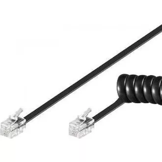 PremiumCord Kabel telefonní sluchátkový kroucený 4 žíly 4m - černý PremiumCord Kabel telefonní sluchátkový kroucený 4 žíly 4m - černý