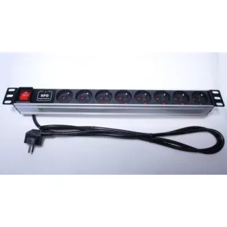 PremiumCord Panel napájecí 1U do 19" racku, 8x230V, 2m kabel, vypínač PremiumCord Panel napájecí 1U do 19" racku, 8x230V, 2m kabel, vypínač