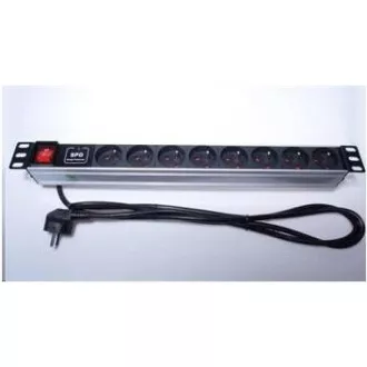PremiumCord Panel napájecí 1U do 19" racku, 8x230V, 2m kabel, vypínač PremiumCord Panel napájecí 1U do 19" racku, 8x230V, 2m kabel, vypínač