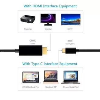 PremiumCord kabel USB-C na HDMI 2m rozlišení 4K*2K@60Hz FULL HD 1080p PremiumCord kabel USB-C na HDMI 2m rozlišení 4K*2K@60Hz FULL HD 1080p