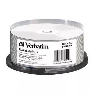 VERBATIM BD-R(25-pack)Blu-Ray/spindle/DL+/6x/50GB/ WIDE PRINTABLE NO ID SURFACE HARD COAT VERBATIM BD-R(25-pack)Blu-Ray/spindle/DL+/6x/50GB/ WIDE PRINTABLE NO ID SURFACE HARD COAT