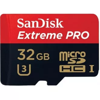 SanDisk Micro SDXC karta 32GB Extreme PRO (100MB/s, Class 10 UHS-I V30) + adaptér SanDisk Micro SDXC karta 32GB Extreme PRO (100MB/s, Class 10 UHS-I V30) + adaptér
