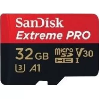 SanDisk Micro SDXC karta 32GB Extreme PRO (100MB/s, Class 10 UHS-I V30) + adaptér SanDisk Micro SDXC karta 32GB Extreme PRO (100MB/s, Class 10 UHS-I V30) + adaptér