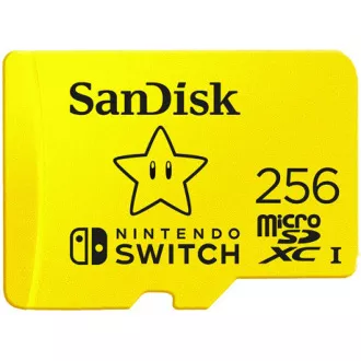 SanDisk MicroSDXC karta 256GB for Nintendo Switch (R:100/W:90 MB/s, UHS-I, V30, U3, C10, A1) licensed Product, Super Mario SanDisk MicroSDXC karta 256GB for Nintendo Switch (R:100/W:90 MB/s, UHS-I, V30, U3, C10, A1) licensed Product, Super Mario