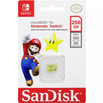 SanDisk MicroSDXC karta 256GB for Nintendo Switch (R:100/W:90 MB/s, UHS-I, V30, U3, C10, A1) licensed Product, Super Mario SanDisk MicroSDXC karta 256GB for Nintendo Switch (R:100/W:90 MB/s, UHS-I, V30, U3, C10, A1) licensed Product, Super Mario