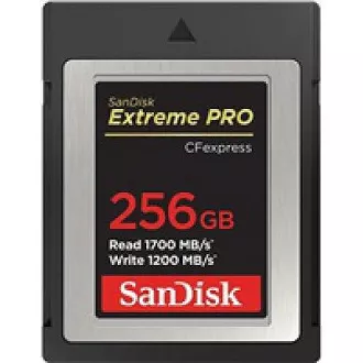 SanDisk Extreme Pro CFexpress Card 256GB, Type B, 1700MB/s Read, 1200MB/s Write NVMe SanDisk Extreme Pro CFexpress Card 256GB, Type B, 1700MB/s Read, 1200MB/s Write NVMe