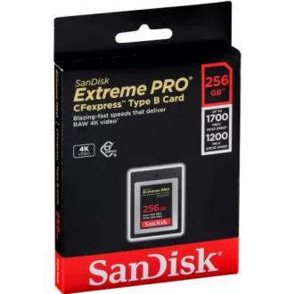 SanDisk Extreme Pro CFexpress Card 256GB, Type B, 1700MB/s Read, 1200MB/s Write NVMe SanDisk Extreme Pro CFexpress Card 256GB, Type B, 1700MB/s Read, 1200MB/s Write NVMe