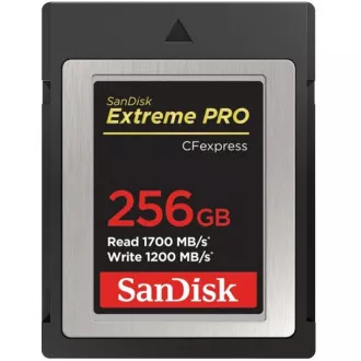 SanDisk Extreme Pro CFexpress Card 256GB, Type B, 1700MB/s Read, 1200MB/s Write NVMe SanDisk Extreme Pro CFexpress Card 256GB, Type B, 1700MB/s Read, 1200MB/s Write NVMe