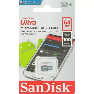 Sandisk MicroSDXC karta 64GB Ultra (80MB/s, Class 10 UHS-I, Android) Sandisk MicroSDXC karta 64GB Ultra (80MB/s, Class 10 UHS-I, Android)