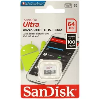 Sandisk MicroSDXC karta 64GB Ultra (80MB/s, Class 10 UHS-I, Android) Sandisk MicroSDXC karta 64GB Ultra (80MB/s, Class 10 UHS-I, Android)