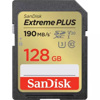 SanDisk SDXC karta 128GB Extreme PLUS (190 MB/s Class 10, UHS-I U3 V30) SanDisk SDXC karta 128GB Extreme PLUS (190 MB/s Class 10, UHS-I U3 V30)