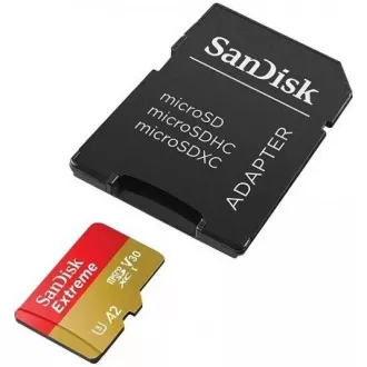 SanDisk micro SDXC karta 256GB Extreme (190 MB/s Class 10, UHS-I U3 V30) + adaptér SanDisk micro SDXC karta 256GB Extreme (190 MB/s Class 10, UHS-I U3 V30) + adaptér