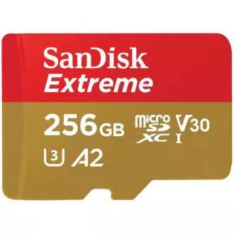 SanDisk micro SDXC karta 256GB Extreme (190 MB/s Class 10, UHS-I U3 V30) + adaptér SanDisk micro SDXC karta 256GB Extreme (190 MB/s Class 10, UHS-I U3 V30) + adaptér