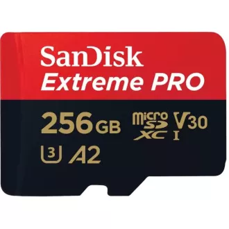 SanDisk micro SDXC karta 256GB Extreme PRO (200 MB/s Class 10, UHS-I U3 V30) + adaptér SanDisk micro SDXC karta 256GB Extreme PRO (200 MB/s Class 10, UHS-I U3 V30) + adaptér