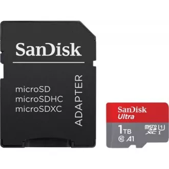 SanDisk Micro SDXC karta 1TB Ultra (150 MB/s, A1 Class 10 UHS-I) + adaptér SanDisk Micro SDXC karta 1TB Ultra (150 MB/s, A1 Class 10 UHS-I) + adaptér