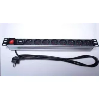 PremiumCord Panel napájecí 1U do 19" racku, 8x230V, přepěťová ochrana, 2m kabel, vypínač PremiumCord Panel napájecí 1U do 19" racku, 8x230V, přepěťová ochrana, 2m kabel, vypínač