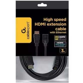 GEMBIRD Kabel prodlužovací HDMI - HDMI 3m (zlacené konektory, stíněný) GEMBIRD Kabel prodlužovací HDMI - HDMI 3m (zlacené konektory, stíněný)