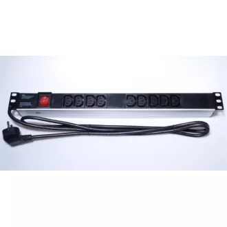 PremiumCord Panel napájecí do 19" racku 1U, 9x230V, 2m kabel PremiumCord Panel napájecí do 19" racku 1U, 9x230V, 2m kabel
