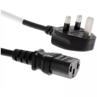 PREMIUMCORD Kabel napájecí 230V, zahnutá zástrčka pro Velkou Británii, 2m PREMIUMCORD Kabel napájecí 230V, zahnutá zástrčka pro Velkou Británii, 2m