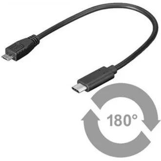 PREMIUMCORD Adaptér USB 3.1 C/male - USB 2.0 Micro-B/male, 0, 2m PREMIUMCORD Adaptér USB 3.1 C/male - USB 2.0 Micro-B/male, 0, 2m