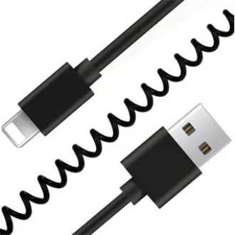 GEMBIRD Kabel USB A Male/Lightning Male, 1, 5m, černý, kroucený GEMBIRD Kabel USB A Male/Lightning Male, 1, 5m, černý, kroucený