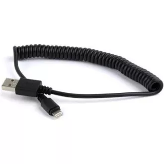 GEMBIRD Kabel USB A Male/Lightning Male, 1, 5m, černý, kroucený GEMBIRD Kabel USB A Male/Lightning Male, 1, 5m, černý, kroucený