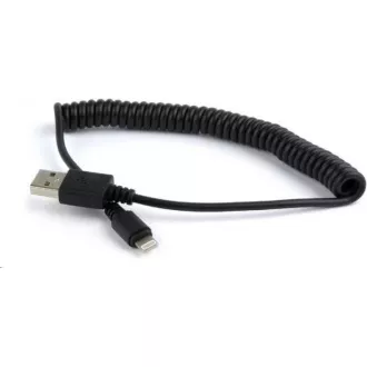 GEMBIRD Kabel USB A Male/Lightning Male, 1, 5m, černý, kroucený GEMBIRD Kabel USB A Male/Lightning Male, 1, 5m, černý, kroucený